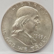 UNITED STATES OF AMERICA 1963 . HALF 1/2 DOLLAR COIN . VARIETY . DOT IN FRONT OF FRANKLIN FOREHEAD